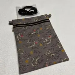 No.130 お祭りポシェット（龍柄）/ハンドメイド