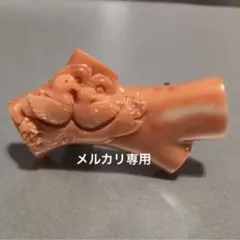 希少　天然珊瑚 帯留　夫婦鳥　枝珊瑚　時代物　骨董　手彫　縁起物　桃珊瑚　本珊瑚
