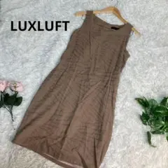 LUXLUFT ルクスルフト　膝丈ワンピース　ノースリーブ　ブラウン　ゼブラ△のサムネイル