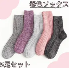 新品【5足セット】ソックス レディース オールシーズン 春カラー かわいい　靴下