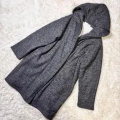 シューラルー 裏ボア コーディガン L 杢グレー フード ロングカーディガン