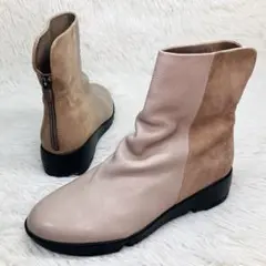 【新品未使用】fitfit 24㌢バックジップ 柔らかシフォンブーツ ベージュ