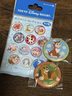 カンバッジコレクション　東京ディズニーリゾート　犬猫