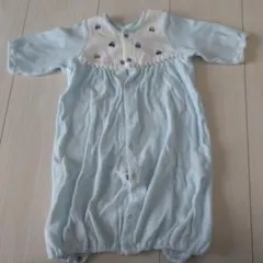 水色 フリースロンパース 半袖