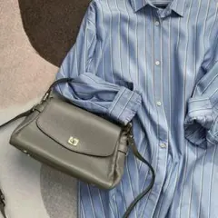 トゥモローランド　トップハンドルバッグ・ショルダー付き〈グレー〉