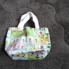 PEANUTS コミック柄 小型トートバッグ