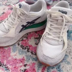 Onitsuka Tiger スニーカー ホワイト/グリーン/ネイビー厚底気味