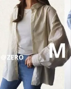 しまむら nozomi ストライプシャツ M イエロー