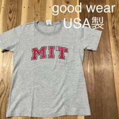 USA製 グッドウェア ポケットTシャツ slim fit カレッジロゴ