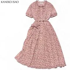 【美品】ピンクハウス たくし上げ ピコフリル リボン ボリューム ワンピース