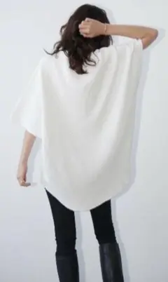CLANEサーマルビッグトップスTシャツ ホワイトTOPSクラネ