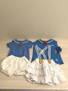 ディズニー ドナルドダック セーラー襟 ベビー服 キッズ 80 90 お揃い