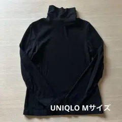 ［UNIQLO］フリース素材ヒートテック タートルネック ブラック Mサイズ