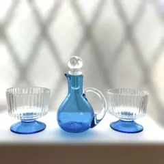 ピッチャー　ガラス　小鉢　オーシャンブルー
