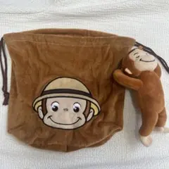 おさるのジョージ 巾着 マスコット セットのサムネイル