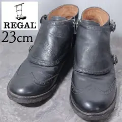 【美品】REGAL リーガル 23 ショートブーツ ダブルモンク ウィングチップのサムネイル