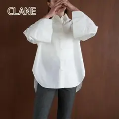 クラネ CLANE ラウンドスリットベルスリーブシャツ ブラウス 白 長袖 M