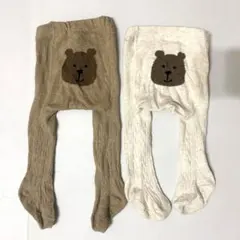 Baby GAP くまさんケーブルニットタイツ　0-12m 2枚セット