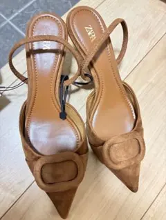 ZARA スエード調 ミュール ブラウン 37