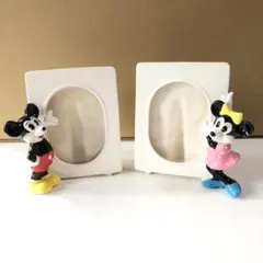 レトロ＊　ミッキー＆ミニー　陶器　写真立て/フォトフレーム　セット