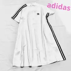 adidas 半袖ワンピース L 3ストライプ