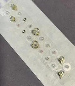 【灰紫】耳ツボジュエリー☆大人可愛い☆ゴールド☆ハート