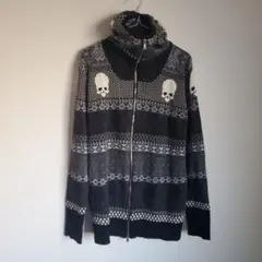 スカルデザイン 骸骨ニット　グランジ　パンク　y2k お兄系　00s　パーカー