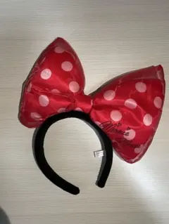 ミニーマウス 赤水玉リボン ヘアバンド