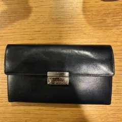 IS/IT 長財布 紺色　牛革　メンズ　ギャルソン財布