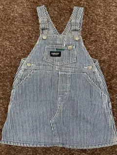 OSHKOSH B'gosh ストライプデニムオーバーオールスカート80cm古着