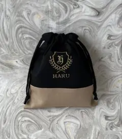 オーダー商品　イニシャル　お名前刺繍入　給食袋　巾着袋　ポーチ　小物入れ☆