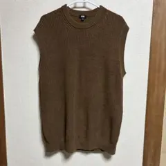 UNIQLO XL ブラウン ニット ノースリーブベスト