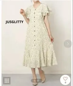 美品 Ballsey プティフラワープリントカシュクールワンピース サテン