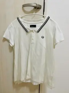 FRED PERRY ホワイト シフォン付き　ポロシャツ JP 10