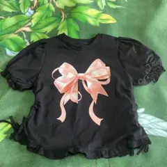 アンクルージュ　ブラック リボンデザイン 半袖Tシャツのサムネイル