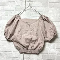 ダーリッチ ブラウス パフスリーブ 美品 ブラウン シャーリング ギャル 肌見せのサムネイル