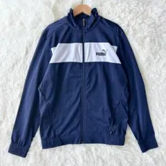 ✨良品✨プーマ トラックジャケット ジャージ ロゴ ネイビー L 定番 メンズのサムネイル