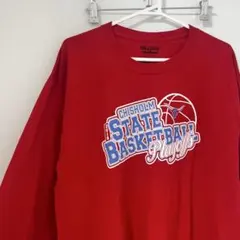 バスケットボール Tシャツ 長袖 赤 古着