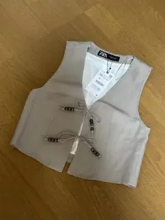 ZARA ベージュ ベスト XSサイズ