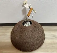 編み込みデザイン ペンダントライト　アジアン　カゴ編み　直径42cm