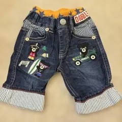 DOUBLE.B 刺繍デニムハーフパンツ 100