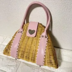 Samantha Vega サマンサ ベガ かごバッグ ピンクレザー ハート