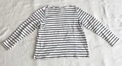 UNIQLO M ストライプ 長袖カットソー ホワイト/ネイビー、ブラック