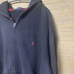 90s Ralph ラルフローレン フルジップパーカー 黒 ブラック