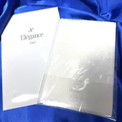 【新品未使用】エレガンス 白ロゴ織り ハンカチ