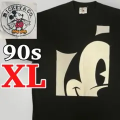 90s DisneyヴィンテージMICKEY&CO モノクロ大判プリントミッキー