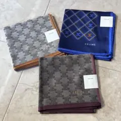 CELINE セリーヌ ハンカチ 3枚セット マカダム柄 メンズ