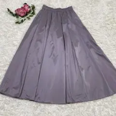 美品 【フリー】MICA&DEAL フレア ロングスカート 紫　日本製