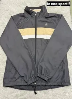 値下げ‼️le coq sportif ストライプデザイン ジャケット 黒