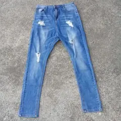 ライトブルーダメージデニムジーンズ サイズs